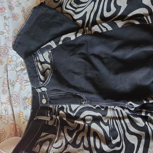 Black and white swirl jeans